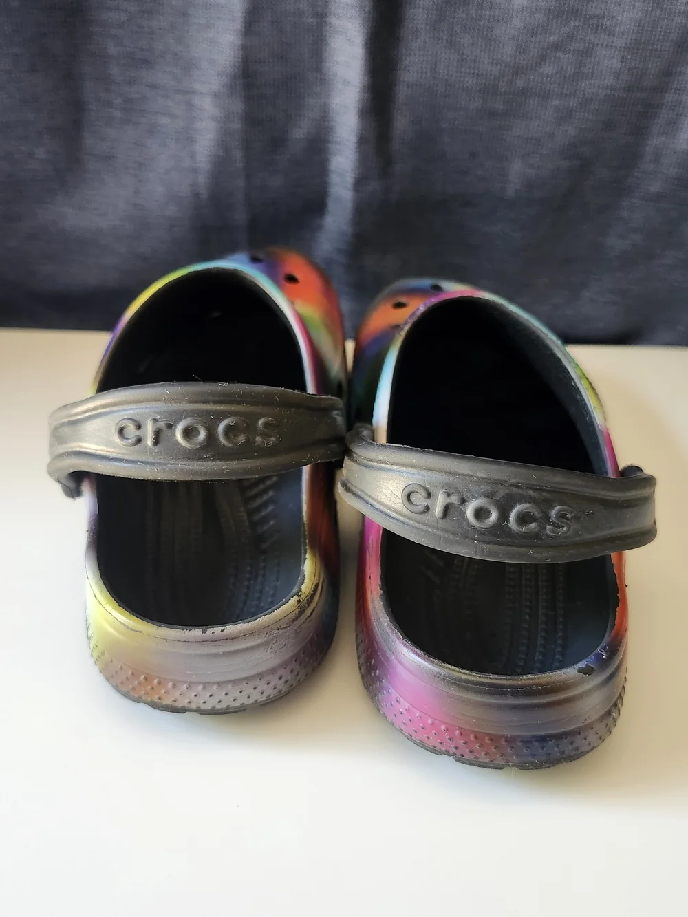 Crocs Classic Solarized Clogs Black Multi Rainbow Heat Map Youth Size J4 Youth